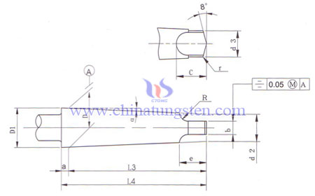 flat tail mohs cone size and limit deviations Morse tool with a flat tail cone